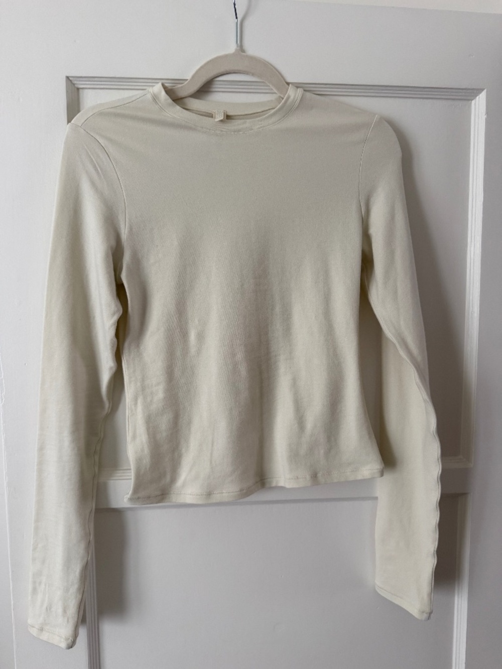 Skims LONG SLEEVE T-SHIRT in Bone - Small